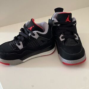 Nike Air Jordan 4 IV Retro TD Bred Black Red Toddlers Size 6C